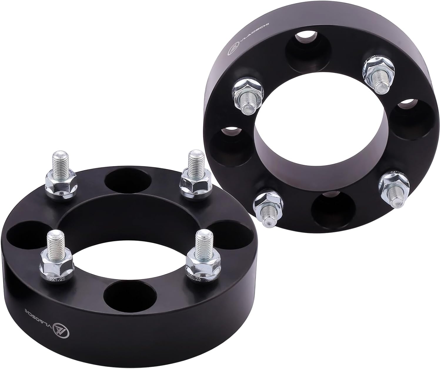 Black Forged 4x4 Wheel Spacers 1.5 Inch with M12x1.25 Studs Compatible with Yamaha Golf Cart (4x101.6 Bolt Pattern 68.5mm Center Bore) - Pack of 4