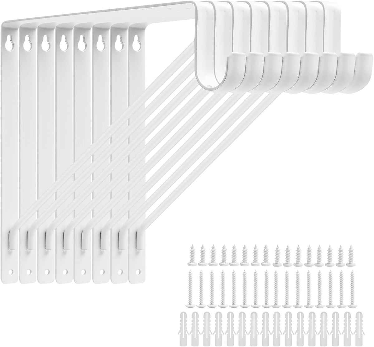 closet shelf rod brackets, 11x11in closet brackets, white, main product view