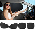 4Pcs(Black) Automotive Sun Protection from UV，Removable Car Window Shades for Side Window,Static Cling Window Sunshine Blocker Visor Sunshade Extender,Passenger/Driver Window Sun Shade