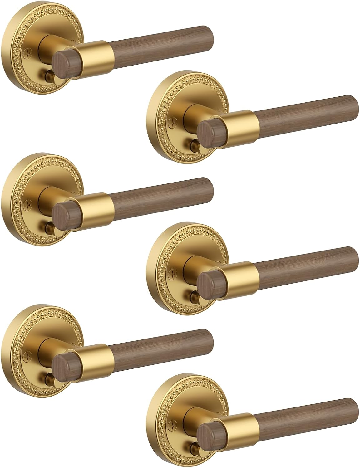 asidrama 6 pack privacy champagne bronze door handles, main product view