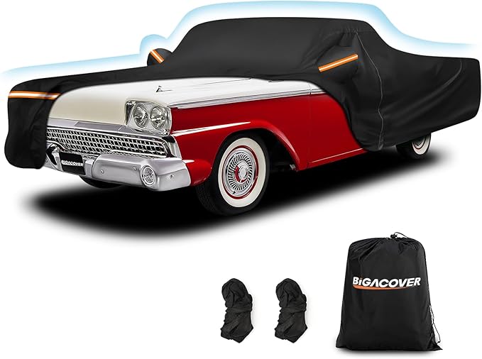 Car Cover for Ford Ranchero 1957-1959 1968-1979, Waterproof 210D Oxford Cloth by BIGACOVER