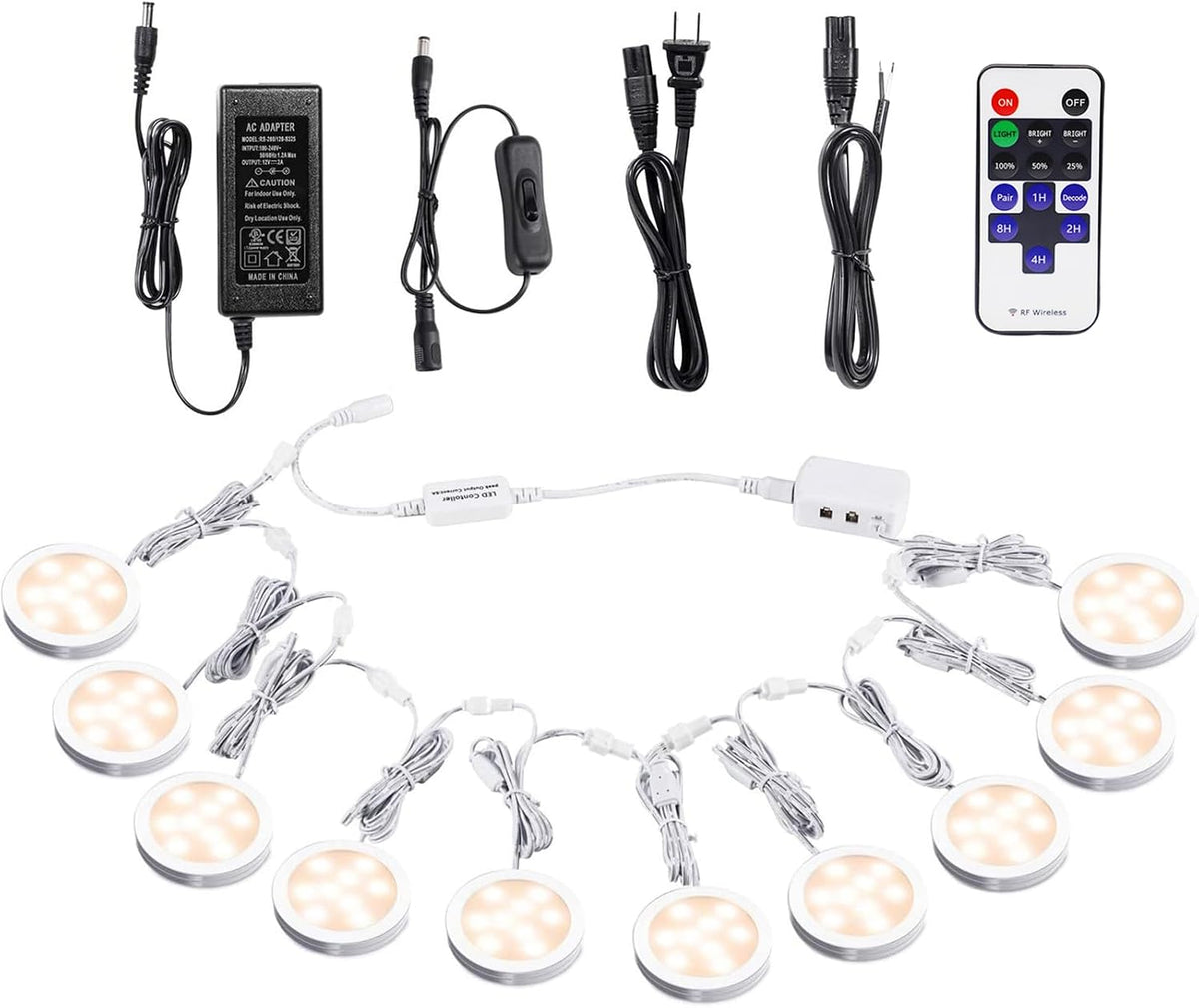 aiboo linkable under cabinet led lighting 12v dimmable, main product view
