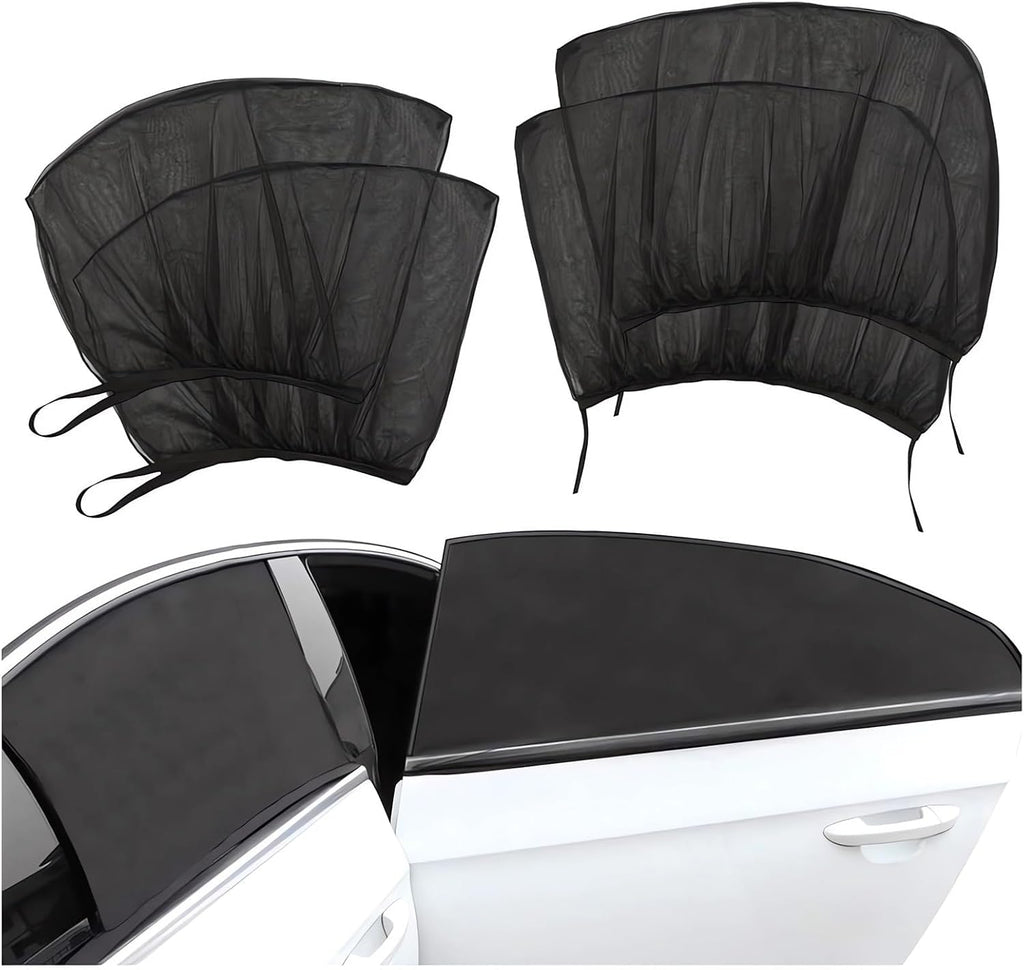 4 Pcs Custom Window Bug Screens for Toyota RAV4 2019-2024 2025, Auto Side Mosquito Net Sunshade Camping Privacy Shield Black Breathable Mesh