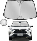 Windshield Sun Shade for Toyota RAV4 2019-2025 2026 RAV-4 SUV Foldable Sun Sunshade for Car Front Window Blocks UV Rays and Heat Automotive Interior Protector Custom Fit Accessories