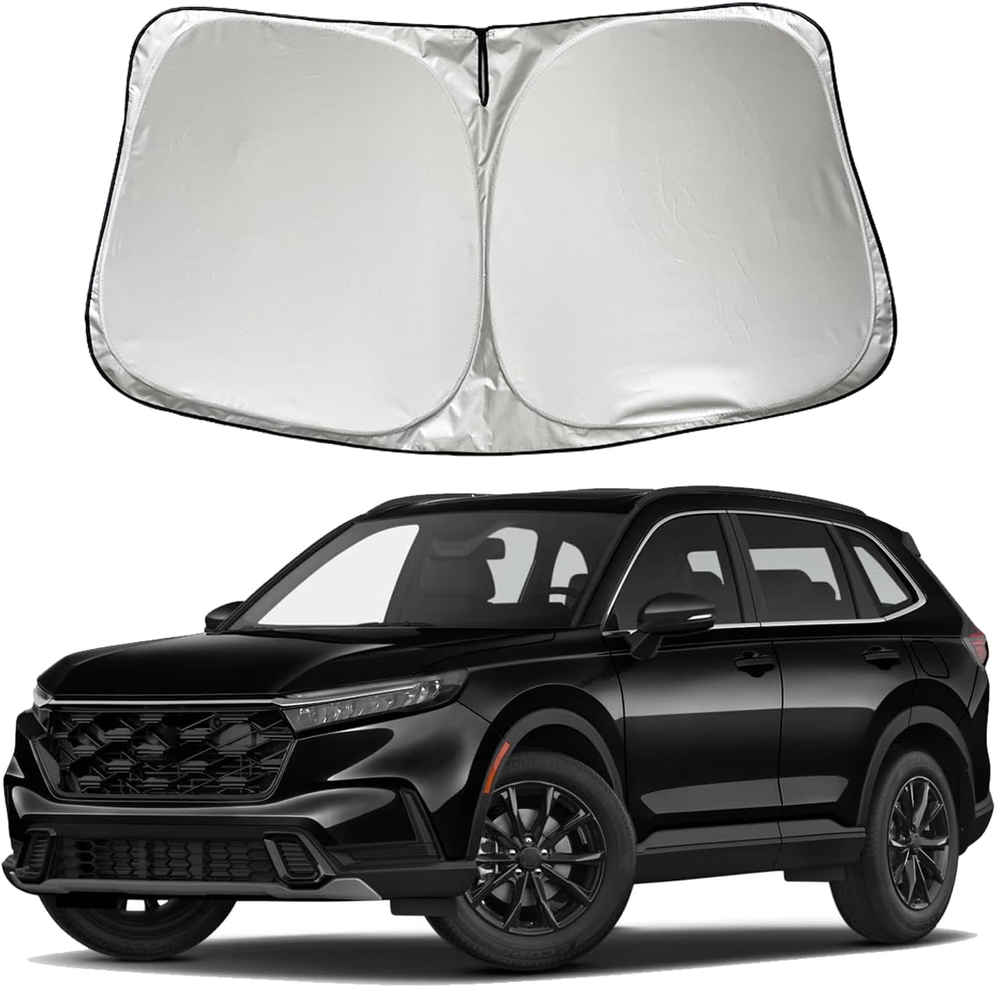 Car Windshield Sun Shade Sunshade Compatible with Honda CRV CR-V 2027 2026 2025 2024 2023 LX EX EX-L EX-L Navi Hybrid Sport Touring Accessories, Car Front Window Sun Shield Visor