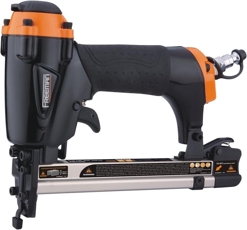 freeman complete pneumatic nailers and staplers kit (9-piece) on a desk or shelf