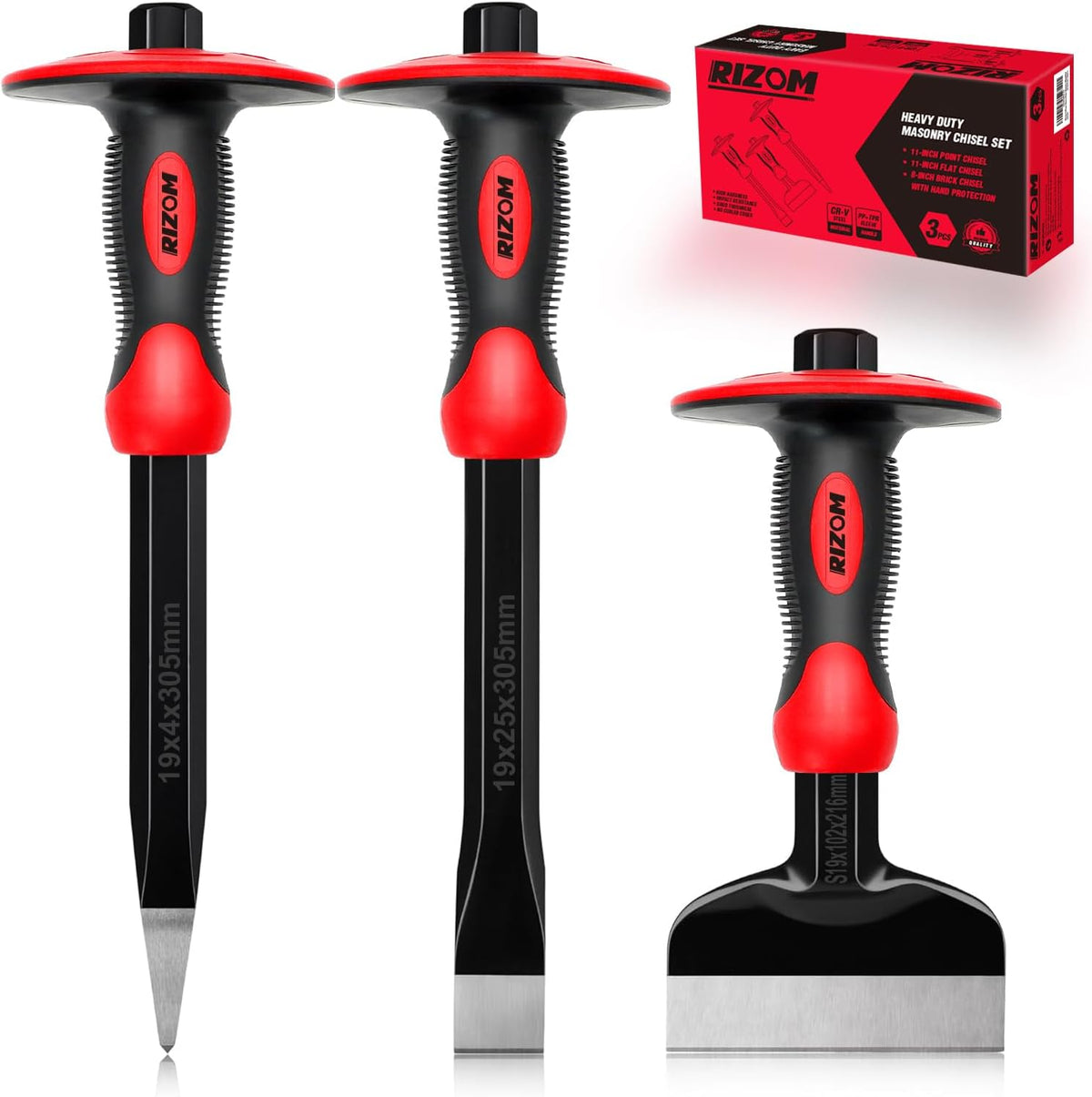 rizom chisel set with hand protection, 3 pcs, main product view