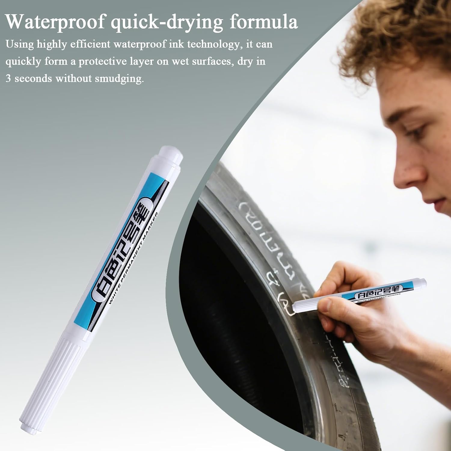 Tyre Paint Marker - White Tyre Indicator | Reflective Weather Resistant Tyre Markers | Multipurpury Automotive Marking Pencil For Commercial