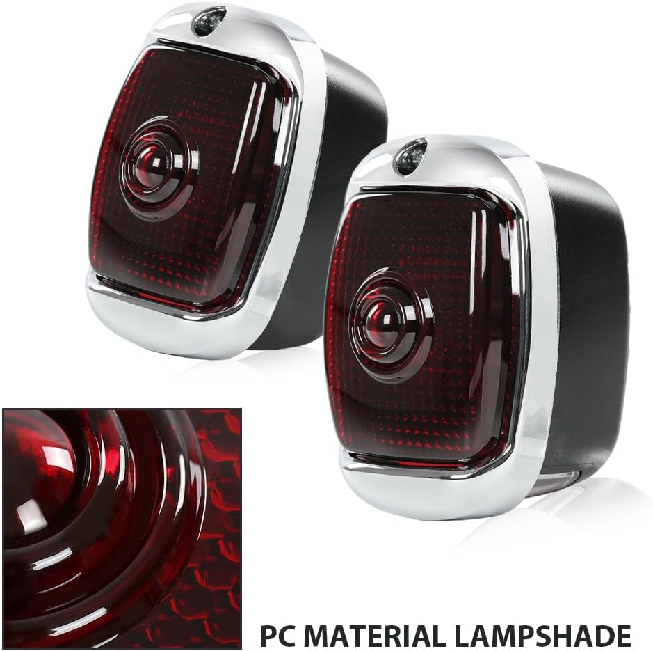 G-PLUS Tail Lights Assembly Rear Lamps Compatible with Chevy First Series Pickup Truck 1942-1953 Right & Left Side Red Luces Traseras Faros Traseros