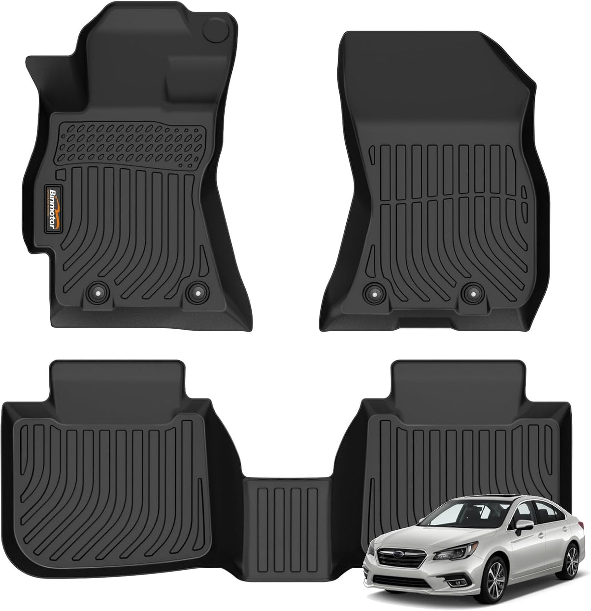 Binmotor-Floor Mats for Subaru Legacy/Outback 2015-2019, 2 Rows All Weather Car