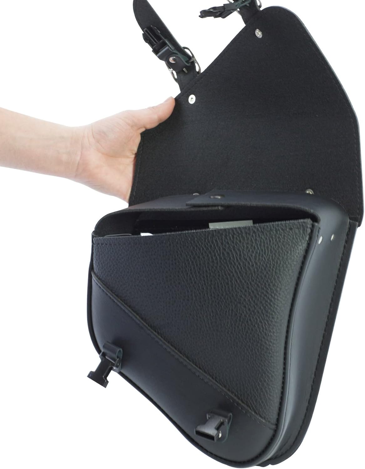 Dowco Willie & Max Black Jack Swingarm Bag - Black Buckle - Triangulated Swingarms - 59776-05,10.5" x 11.5" x 4.5"