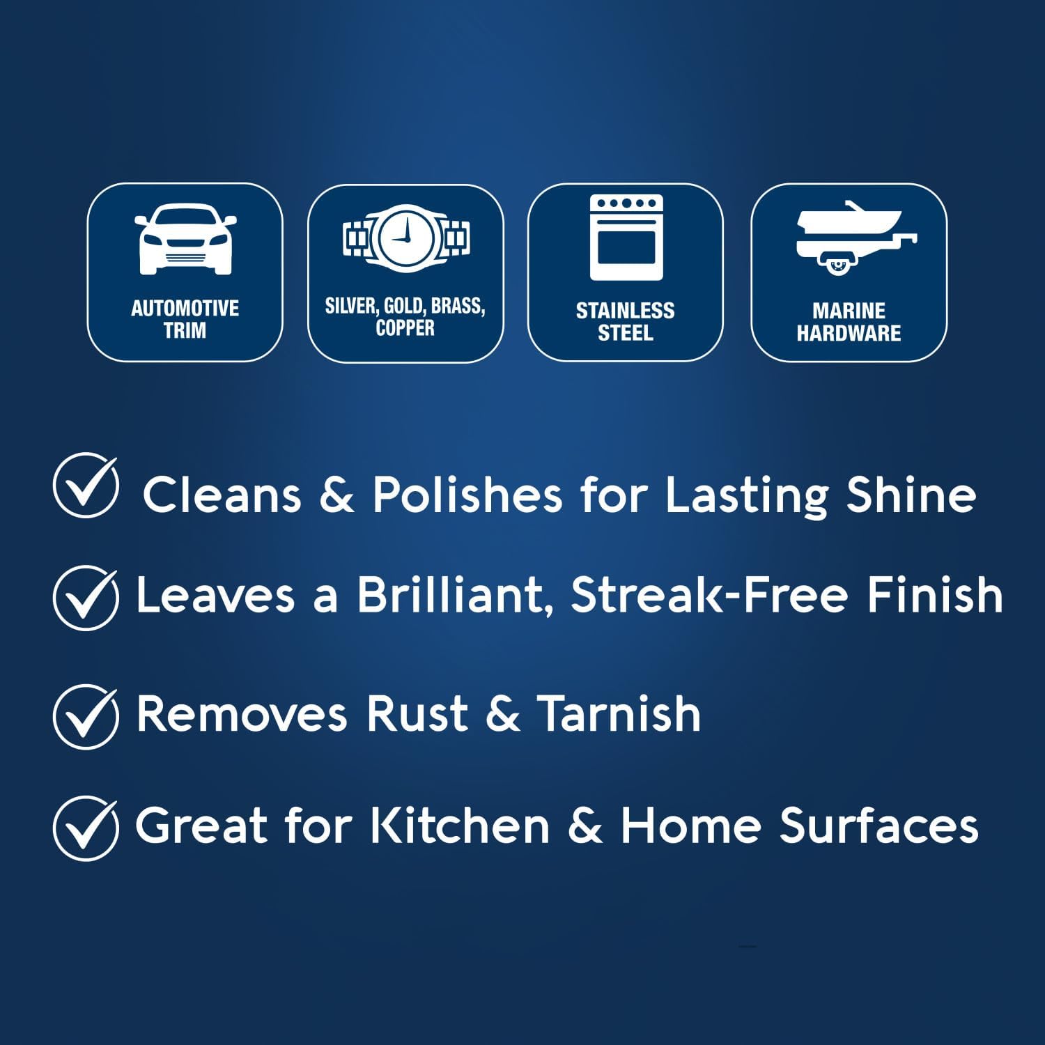Eagle One Nevr Dull All Metal Wadding Polish, Chrome and Metal Cleaner for Cars, Kitchens, Bathrooms, Easy Tear Pads for Stainless Steel, Brass, Copper, Aluminum, 5 oz Tin
