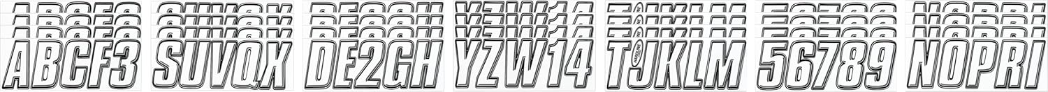 Hardline Products USA Series 800 Boat Registration Number Kit – 3-Inch White & Black Marine Lettering – USCG Compliant – Fuel & Fade Resistant Vinyl Decals for Boats & PWCs – Complete Set A-Z 0-9