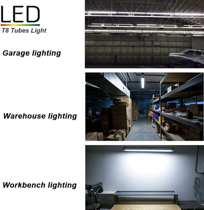 6 Pack, LED Shop Light, 4FT 72W 7500LM 5000K, Daylight White, U Shape, Hight - Image 7