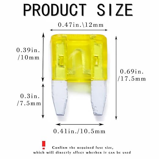 100 Pack Auto Fuses 20 AMP APM/ATM 32V Mini Blade Style Fuses 20A Short Circuit - Image 2