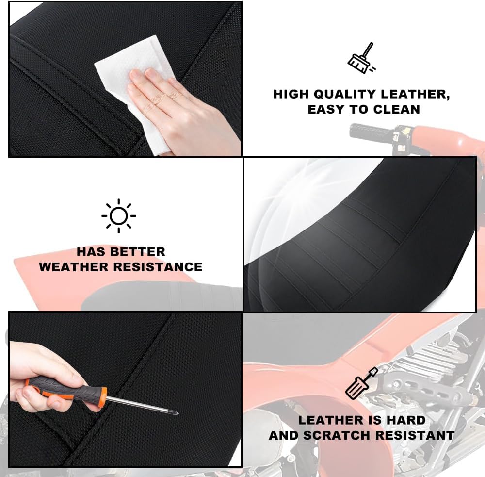 Non-Slip Gripper Seat Cover Fit for TRX 300 EX Sportrax 1993-2006 | PVC Leather Waterproof & Abrasion Resistant, Raised Center for Enhanced Grip, OEM Replacement, No Sponge Included