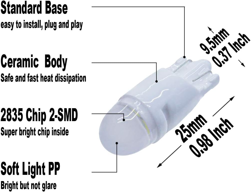 Yoper White Interior LED Light Package Kit for Ford F-150 F-250 F-350 | Compatible with 1997-2014 F-150, Compatible with 2000-2014 F-250 F-350 F-450 F-55, Replacement Bulbs, 12pcs