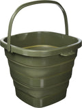 BUNDOK BD-602KA Folding Bucket, 3.2 gal (10 L), Khaki, Folding, Compact Storage