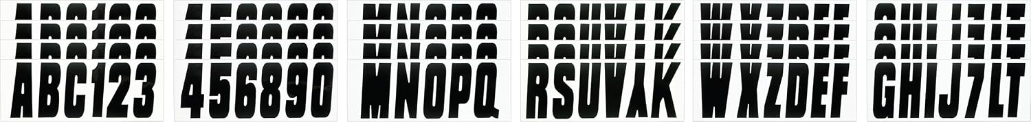 Hardline Products USA Series 350 Boat Lettering & Registration Decal Kit – Solid Black, 3-Inch –Fuel Resistant Marine Vinyl – Fits Boats, PWC, Pontoons – 146 Piece Set -BLK350EC