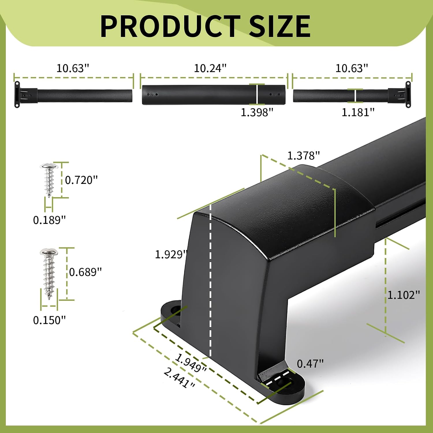 RV Screen Door Handle Adjustable 21-5/8" to 28-5/8", Sturdy Rustproof Aluminum Grab Bar, Universal Screen Door Cross Bar Replacement for RV Camper Travel Trailer Motorhome Accessories