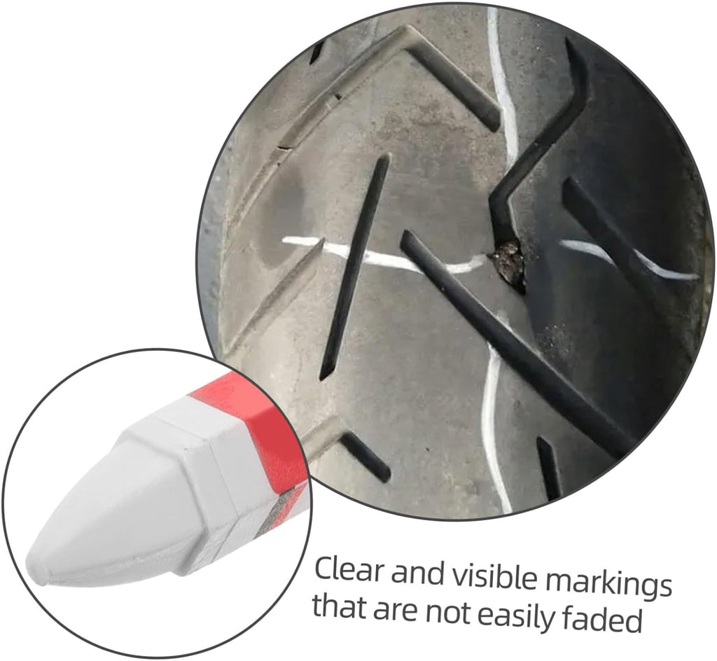 SHINEOFI 2pcs Tire Marking pen for Car Wax Tire Marker Pens for Vehicle Motorcycle Bike Maintenance Marking And Repairing White