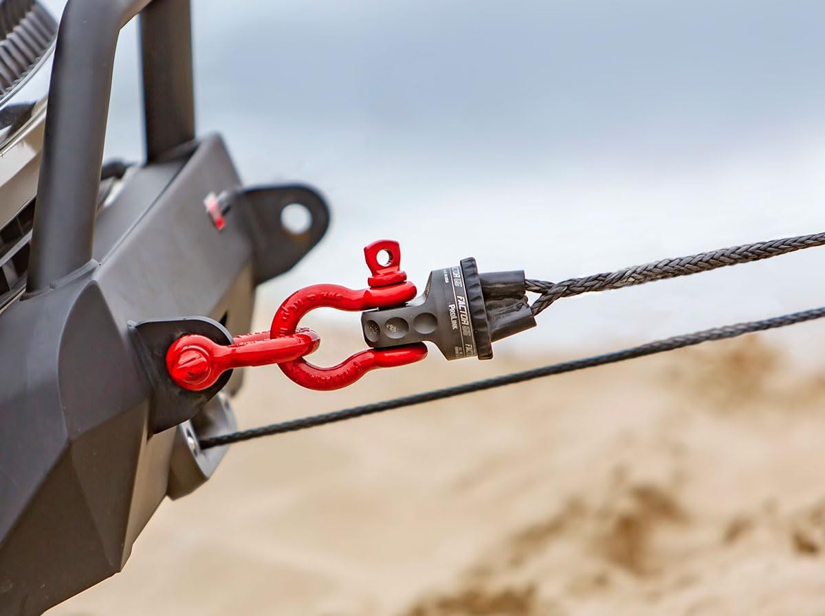 Factor 55 00015-01 Prolink Original Shackle Mount Replaces Winch Hook with a Stronger Shackle D-Ring Mount Max Load Rating 16,000 lb Ideal for 4x4 Off Road Adventures - Red.