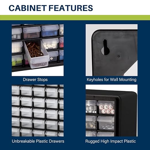 Akro-Mils 64-Drawer Plastic Drawer Storage Cabinet - Image 4