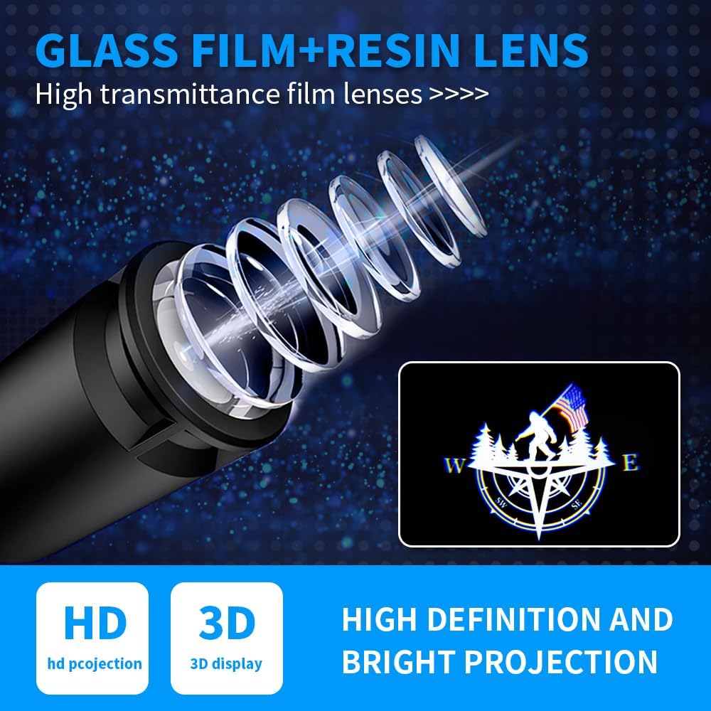High Definition Car Door Logo Lights Car Projection LED Projector Door Shadow Light Puddle Lights for Ascent Forester Outback Accessories (Bigfoot Compass, Forester/Outback/Ascent)