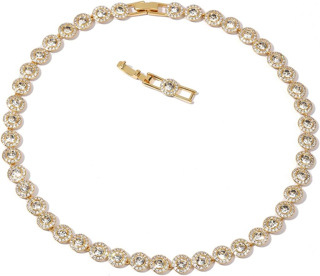 zoey tennis choker necklace & tennis bracelet for, main product view