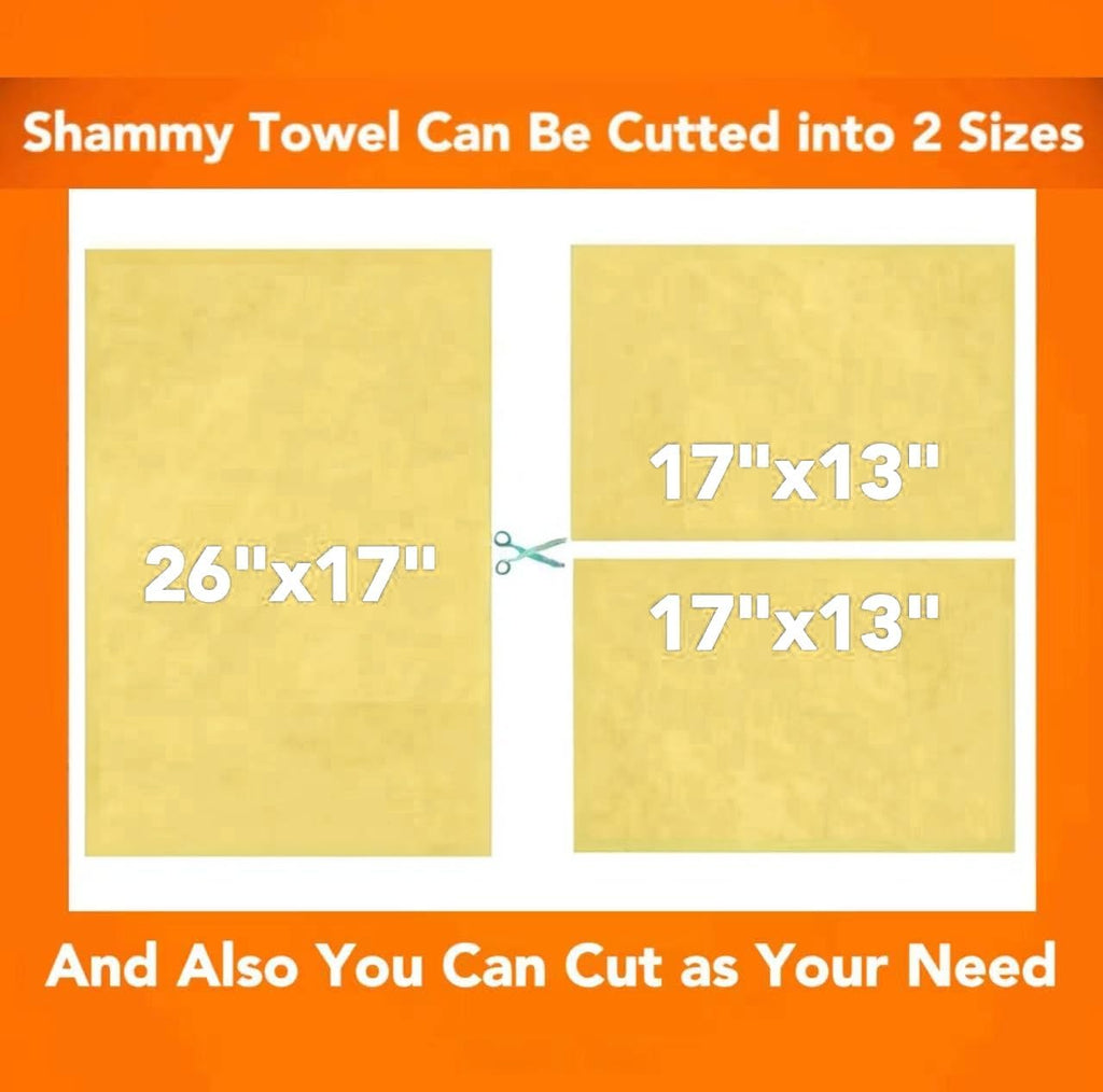 Premium Shammy Cloth for Car Drying - 2pk(26”x17”) - Super Absorbent Synthetic Chamois Towel - Reusable Car Drying Shammy - Scratch-Free Car Drying Towel(Yellow & Yellow)