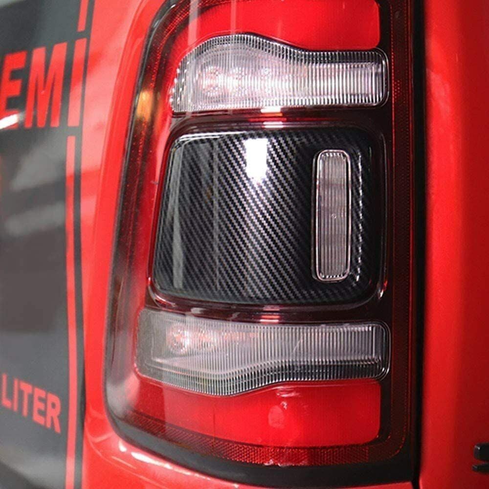 Carbon Fiber ABS Rear Tail Light Cover Trim for Ram 1500 2019-2021