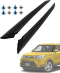 Windshield A-Pillar Trim Molding Set, Compatible with 2014-2019 Kia Soul, Front Driver & Passenger Side, Exterior Plastic Windshield Trim, Replace#86170-B2000, 86180-B2000, Window Outside Accessories