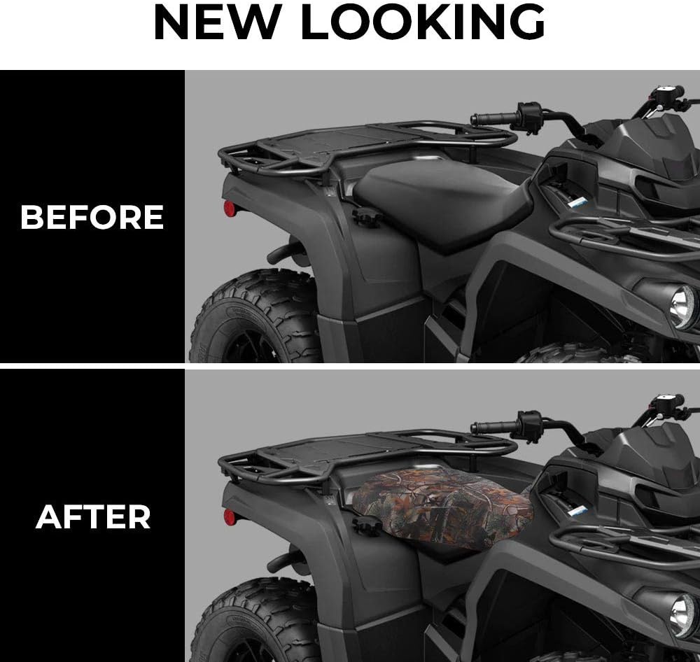 KEMIMOTO ATV Seat Cover Four Wheeler Seat Cover Water-Resistant Universal Compatible with Polaris Sportsman Fourtrax Can-Am Kawasaki Arctic Cat CFMOTO, Camo