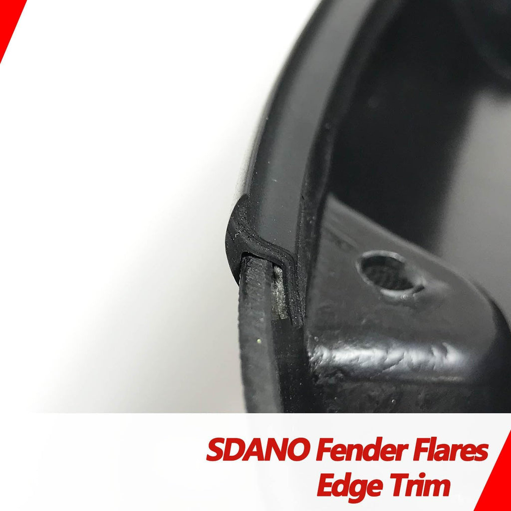Fender Flares Edge Trim, Fender Flare Rubber Seal for Car and Truck Wheel Wells, Rubber Gasket for Fender Flares Universal, Bonds w/Automotive-Grade Adhesive Tape, T-Style, 30’ Length
