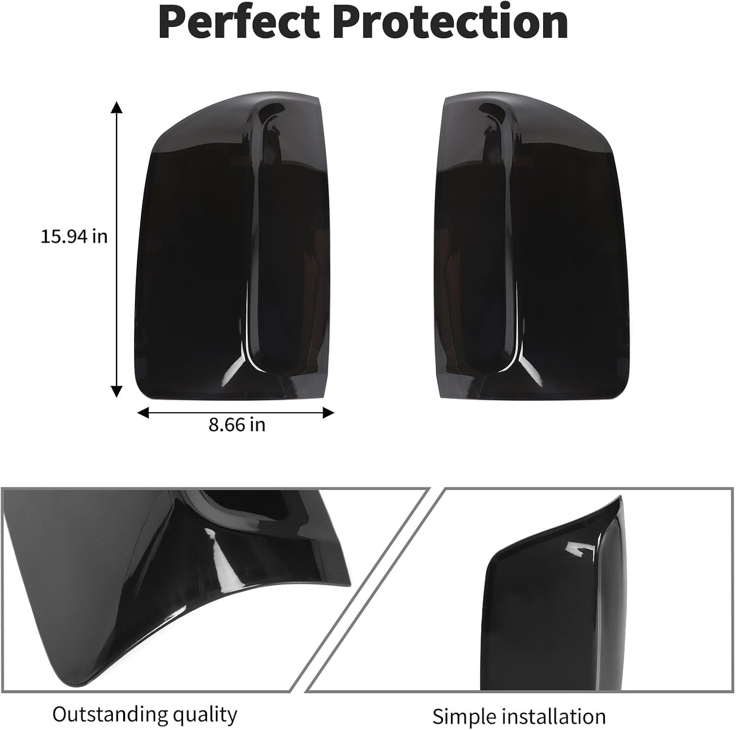 JWWY Smoked Taillight Rear Light Lamp Decor Tinted Darkened Taillight Cover Trim Fit for 2014-2022 Chevrolet Chevy Colorado Exterior Accessories 2PCS Blackened(Smoked)