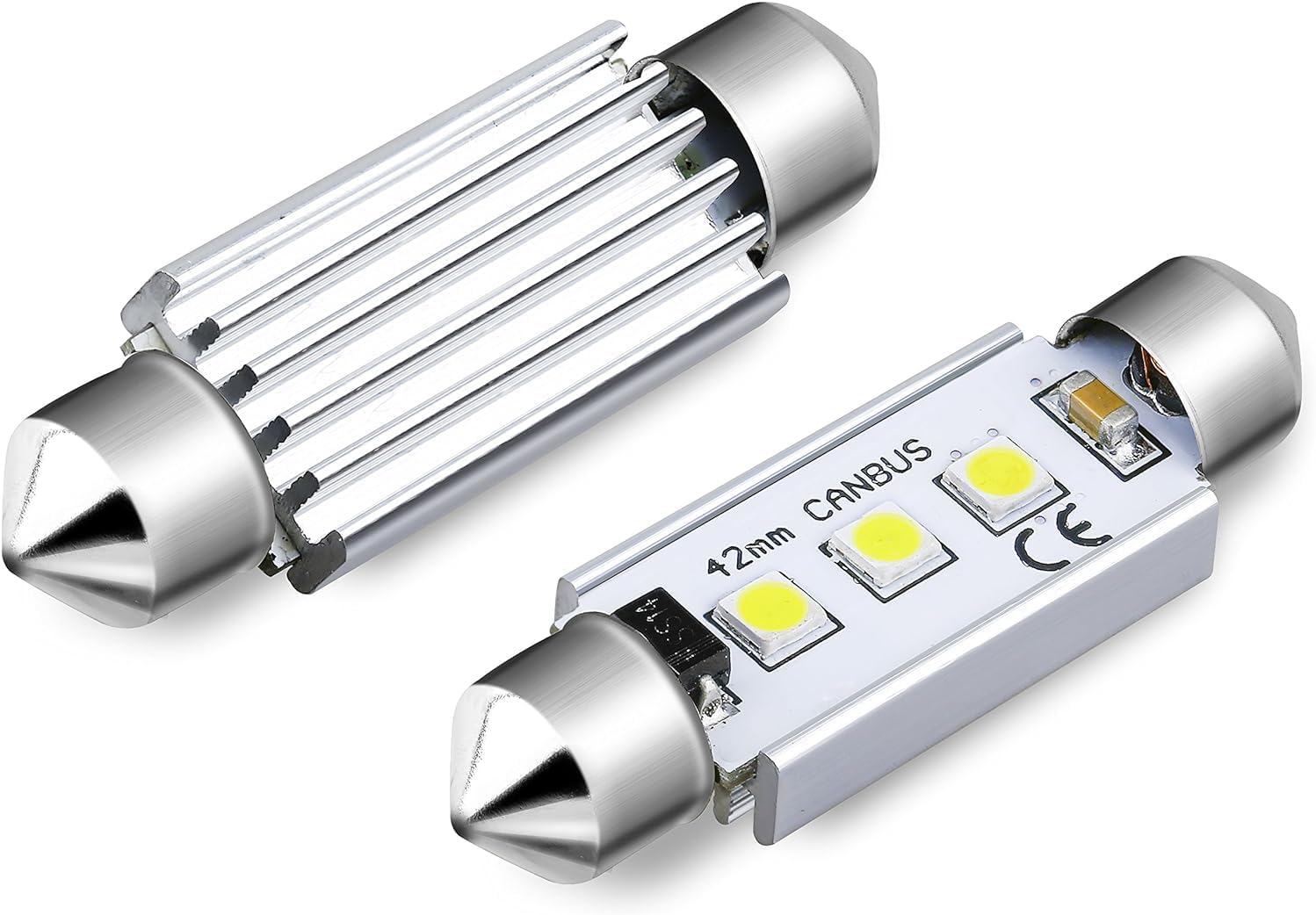 Alla Lighting 41mm/42mm 578 211-2 212-2 LED Festoon Bulbs, 6000K Xenon White CAN-Bus Interior Dome, Map, Trunk, Step Courtesy Lights Lamps