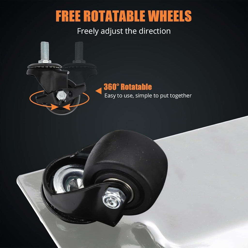 GarveeHome Car Wheel Dolly, 6000LBS Load Bearing Car Dolly Set of 4, Heavy-Duty Vehicle Dolly for Moving Cars, Trucks, Trailers, Motorcycles and Boats, Silver