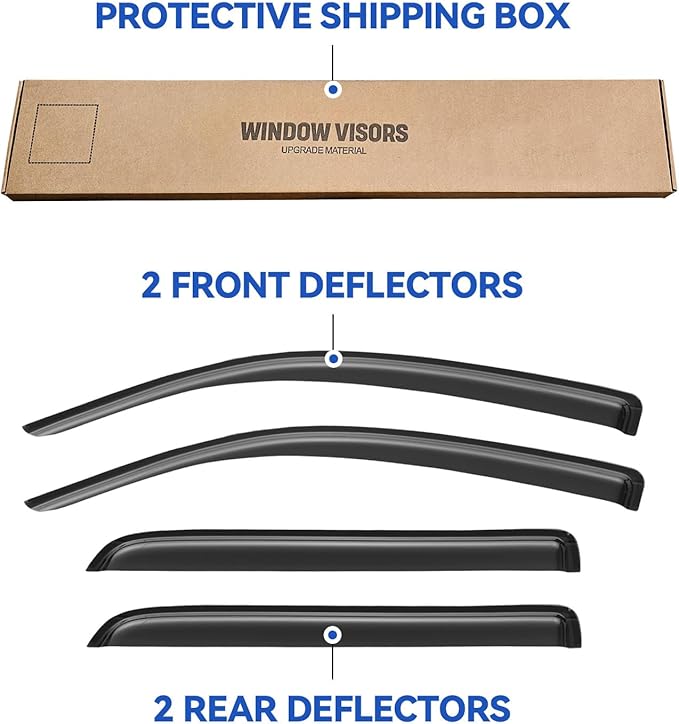 Window Visors Rain Guards for 2008-2022 Toyota Sequoia, Out-Channel Window Vent - Image 5