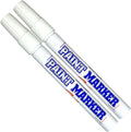 Paint Markers Oil-Based Pen Permanent Waterproof Car Tire Tread Rubber Metal - 2 pcs (White)