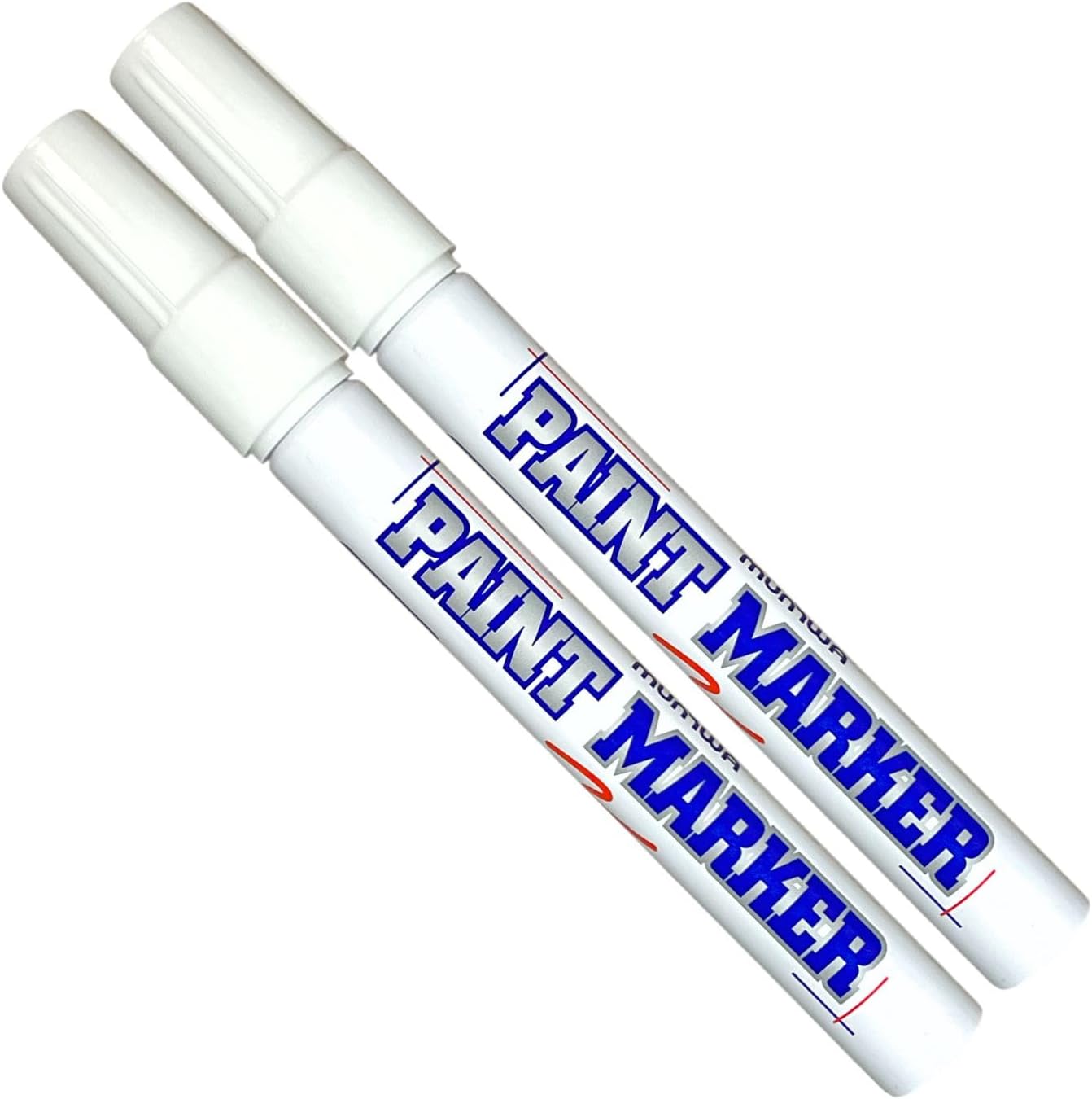 Paint Markers Oil-Based Pen Permanent Waterproof Car Tire Tread Rubber Metal - 2 pcs (White)