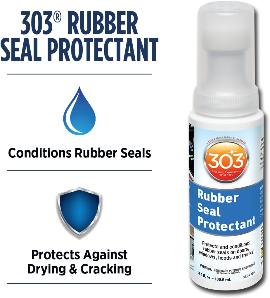 303 Rubber Seal Protectant for Weatherstripping, 3.4 oz | Conditions rubber seals to help prevent cracking, fading, and drying.
