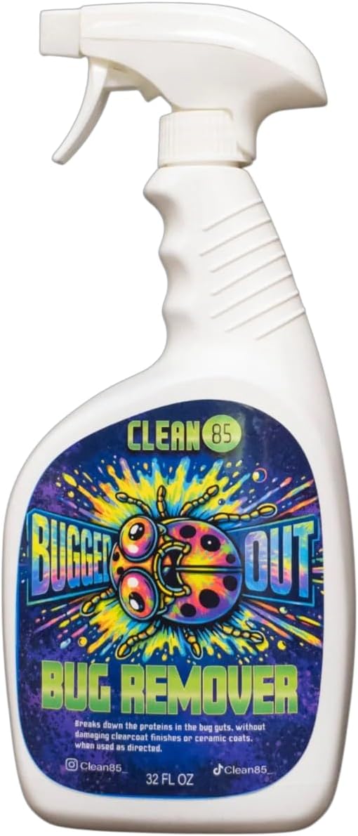 Clean 85 Bug & Tar Remover- Heavy Duty Cleaner for Bugs, Tar, Grime, Tree Sap & Bird Droppings - Safe for Car Paint, Glass, Chrome, Plastic, All Exterior Surfaces