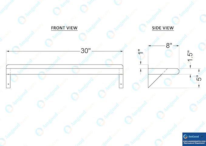 AmGood 30" Long X 8" Deep Stainless Steel Wall Shelf | NSF Certified | - Image 5