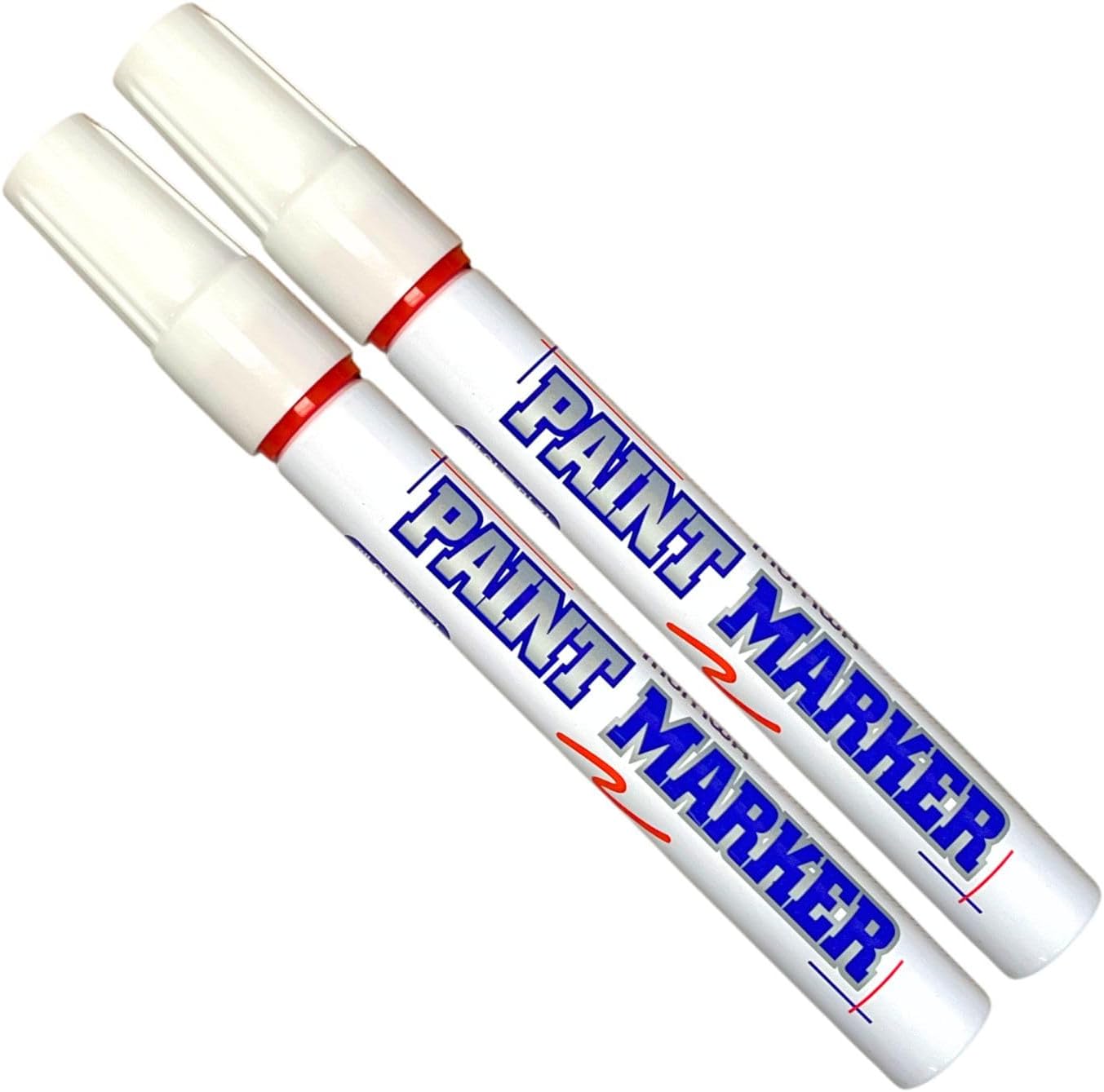 Paint Markers Oil-Based Pen Permanent Waterproof Car Tire Tread Rubber Metal - 2 pcs (Red)