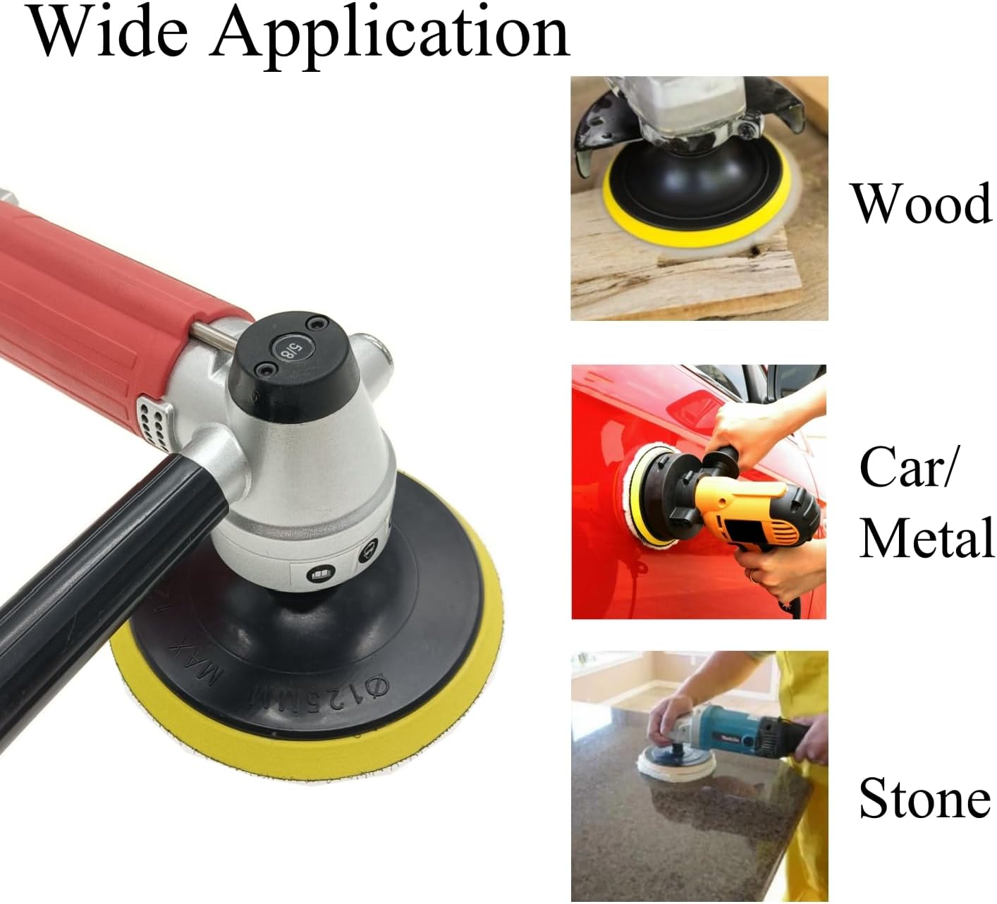 4 Inch Hook and Loop Backing Pad, 5/8"-11 Thread Polishing Sanding Backer Plate, Angle Grinder Accessories for Car, Wood, Metal Buffering, 1 Pack