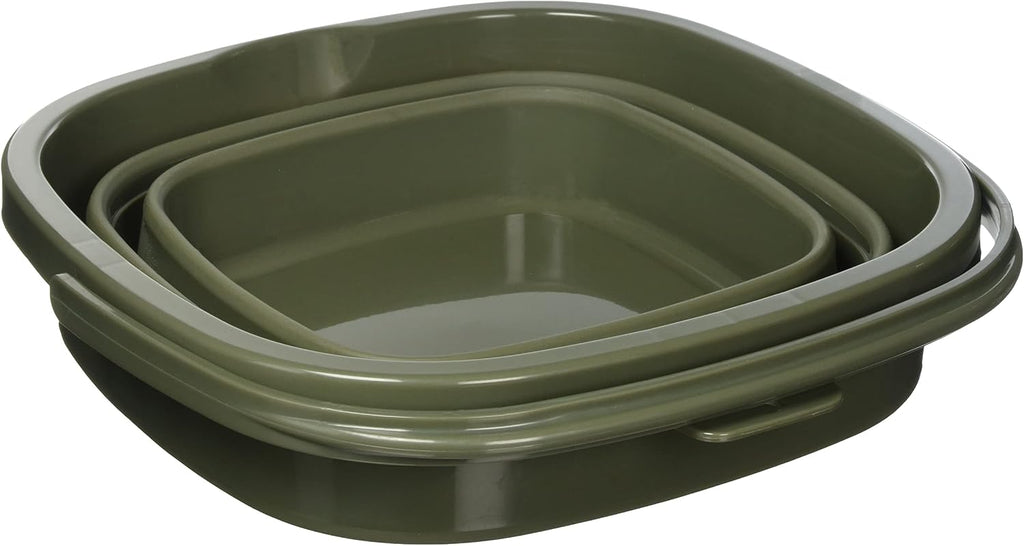 BUNDOK BD-602KA Folding Bucket, 3.2 gal (10 L), Khaki, Folding, Compact Storage
