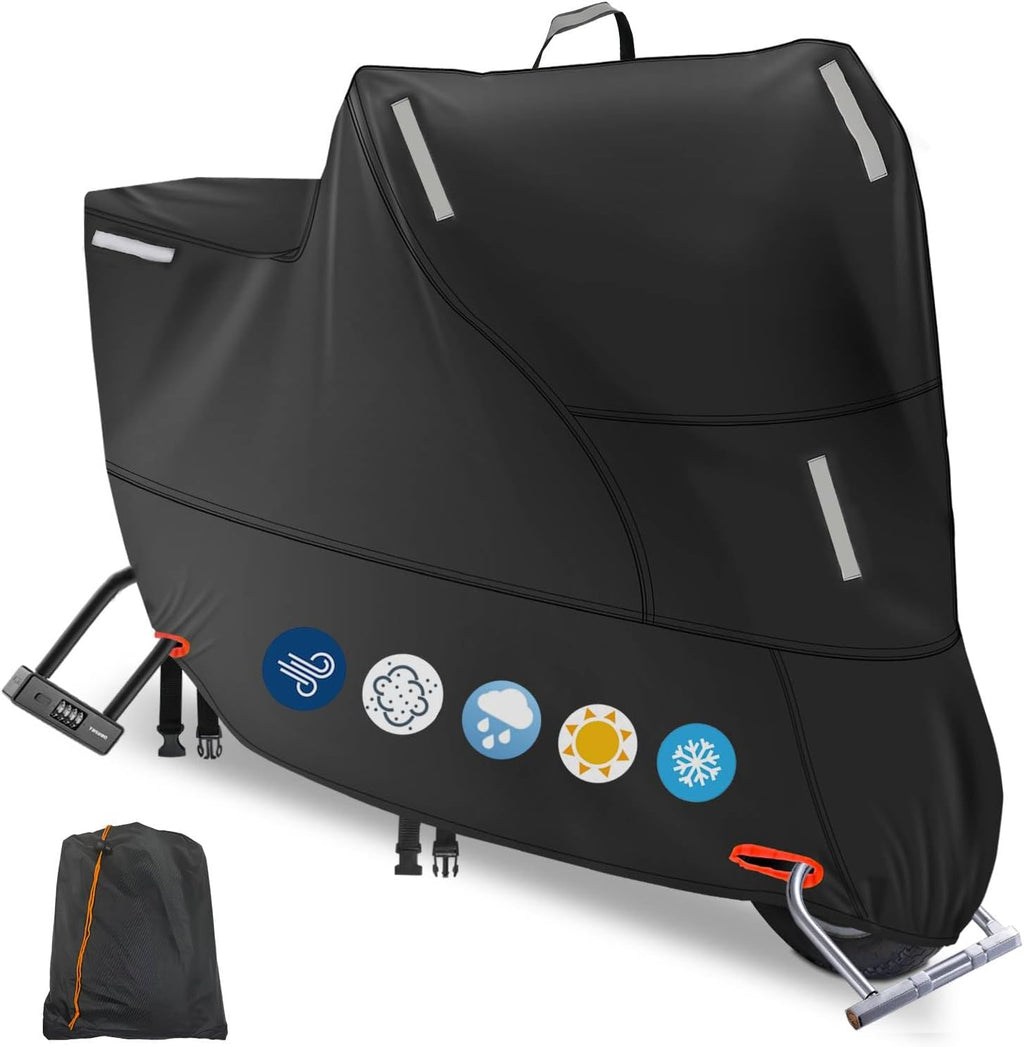 Motorbike Cover for Outside Storage, 300D Oxford Waterproof Motorcycle Scooter