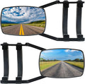 Universal Clip-on Towing Mirrors Extended Mirrors for Towing 360 Degree Rotation Adjustable Towing Mirror, Black, 2 Pieces