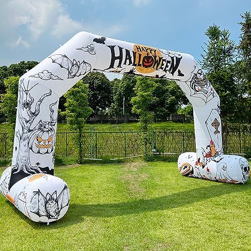 20ft Halloween Inflatable Archway with 250W Blower, Hexagon Inflatable Arch f...