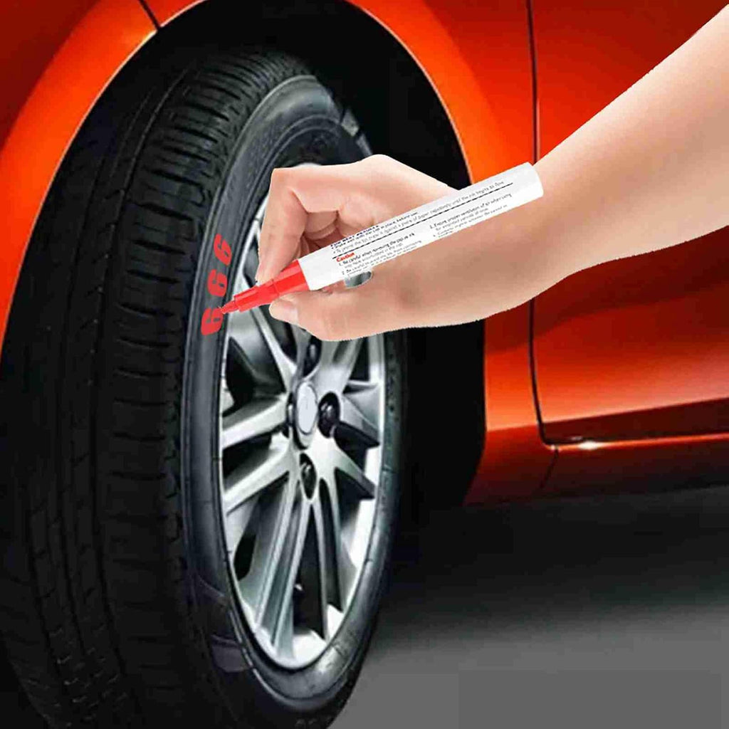 Tyenaza Tire Marker Pens, Waterproof Professional Car Pencil Tire Paint Pen Marker Lettering (White)